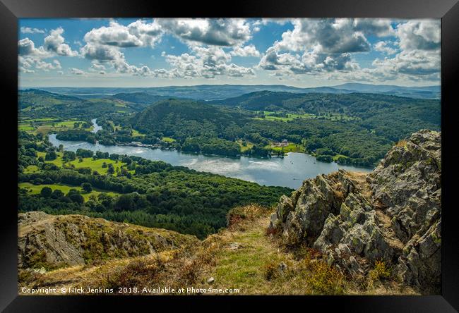 Lake Windermere from Gummers How Lake District Framed Print by Nick Jenkins
