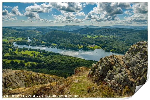 Lake Windermere from Gummers How Lake District Print by Nick Jenkins