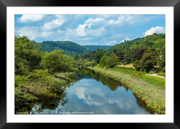 The River Wye from Brockweir Bridge Wye Valley Framed Mounted Print by Nick Jenkins