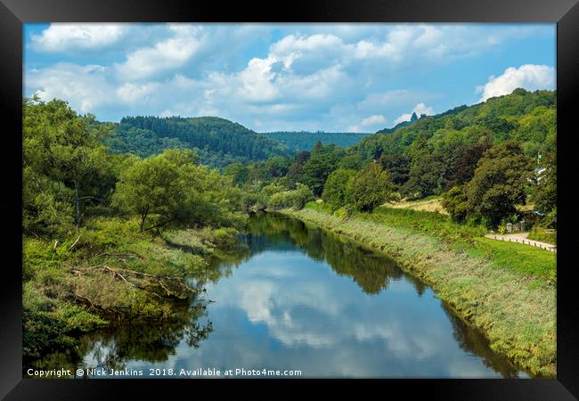 The River Wye from Brockweir Bridge Wye Valley Framed Print by Nick Jenkins