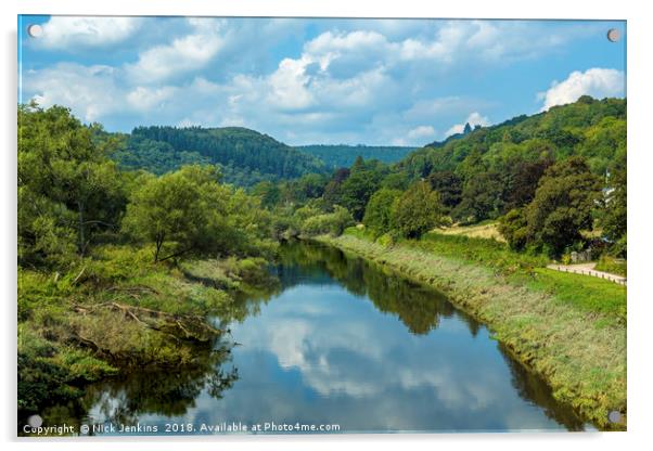 The River Wye from Brockweir Bridge Wye Valley Acrylic by Nick Jenkins