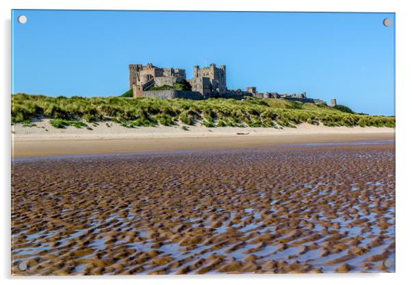 Bamburgh Castle from the Beach Acrylic by Oxon Images