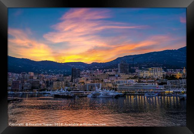Monte Carlo at sunset Framed Print by Rosaline Napier