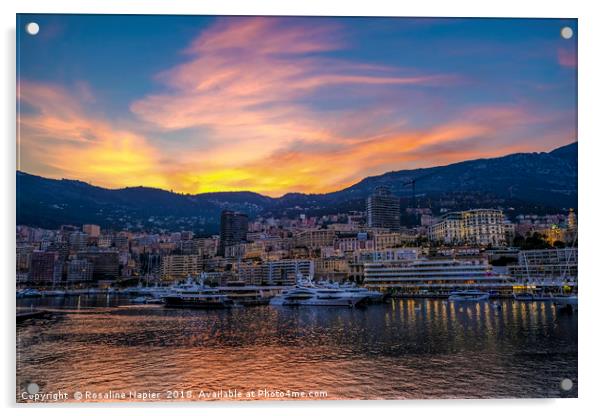 Monte Carlo at sunset Acrylic by Rosaline Napier