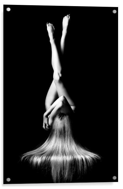 Nude woman bodyscape Acrylic by Johan Swanepoel