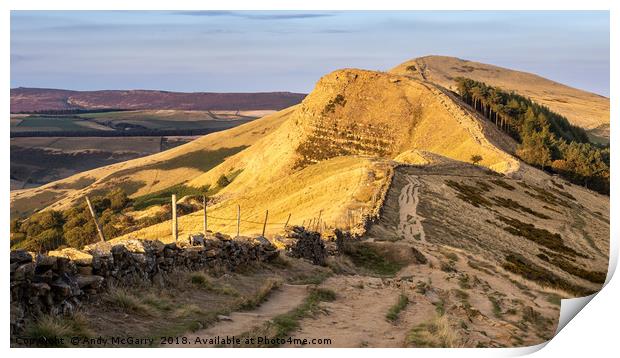 Great Ridge in the Peak District Print by Andy McGarry