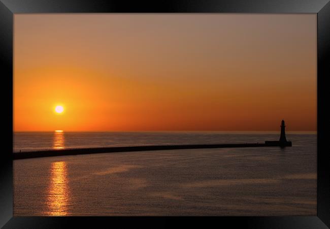 Sunrise on Roker Pier Framed Print by Oxon Images