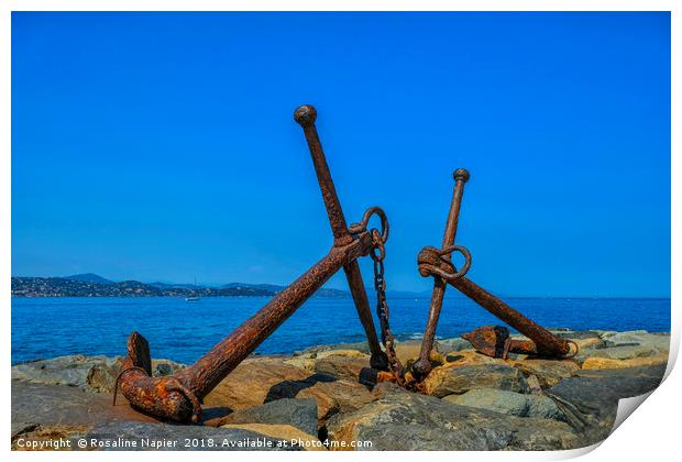 Pair of anchors St Tropez Print by Rosaline Napier