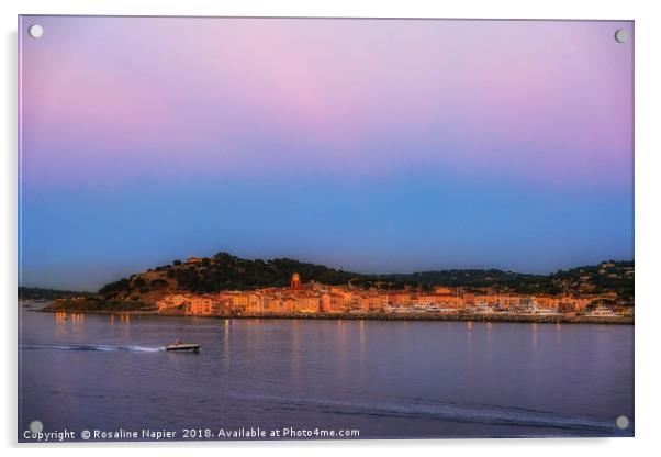 St Tropez sunset Acrylic by Rosaline Napier