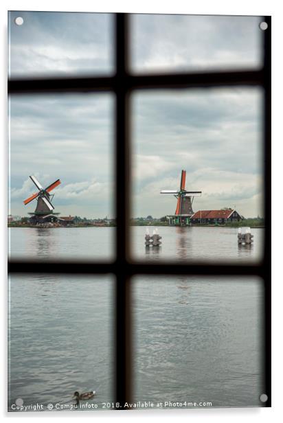 windmills seen from insite a mill Acrylic by Chris Willemsen