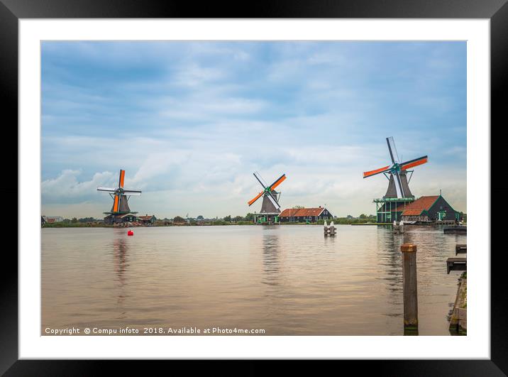 Windmill in zaandam Holland Framed Mounted Print by Chris Willemsen