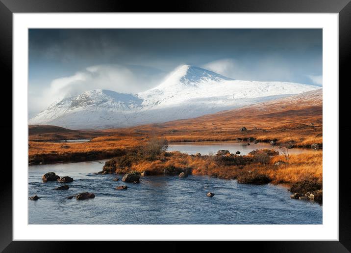 Snows on Rannoch Moor Hills Framed Mounted Print by George Robertson