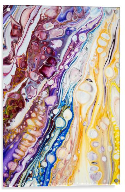 Iridescent Reality Fragment 1. Fluid Acrylic Paint Acrylic by Jenny Rainbow