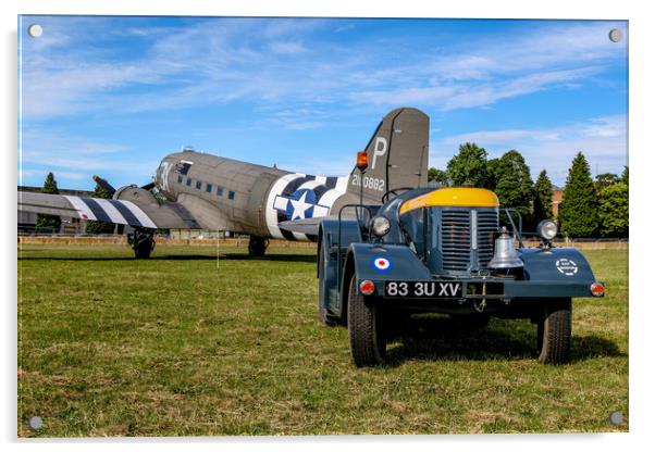 RAF Tug and Dakota Acrylic by Oxon Images