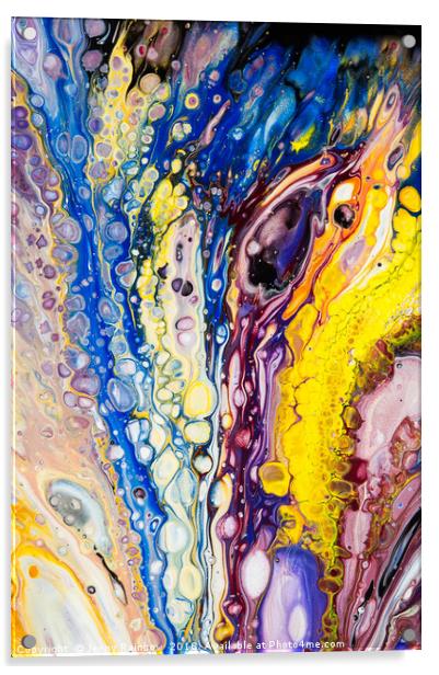 Iridescent Reality Fragment 2. Fluid Acrylic Paint Acrylic by Jenny Rainbow