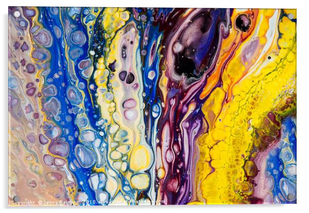 Iridescent Reality Fragment 3. Fluid Acrylic Paint Acrylic by Jenny Rainbow