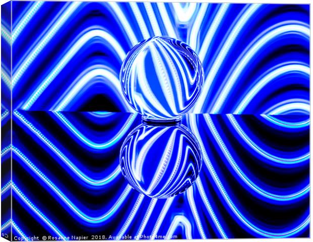 Crystal ball abstract blue and white Canvas Print by Rosaline Napier