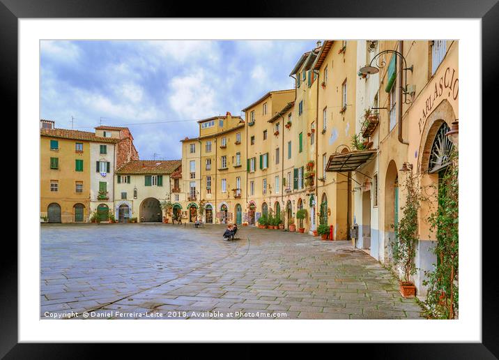 Piazza Anfiteatro, Lucca City, Italy Framed Mounted Print by Daniel Ferreira-Leite