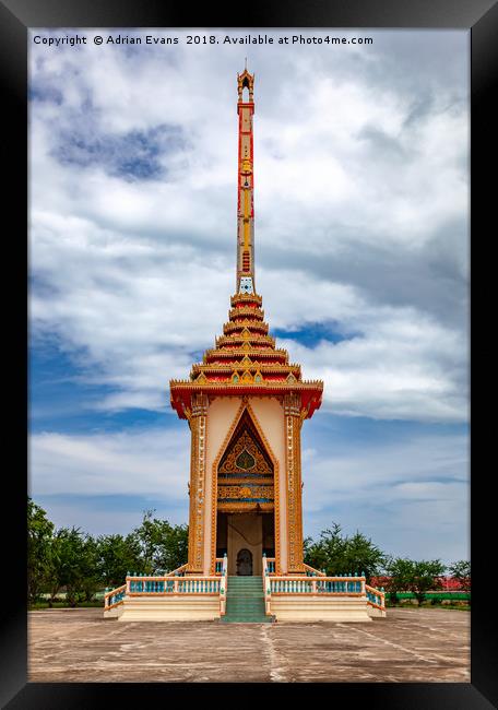 Crematorium at Tham Phra Nawn Temple Framed Print by Adrian Evans