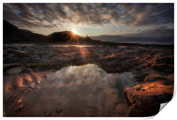 Bracelet Bay rock pool Print by Leighton Collins