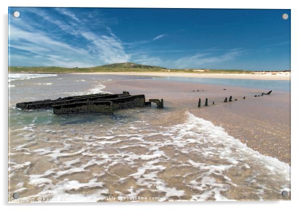 The Wreck, Machir Bay, Islay, Scotland Acrylic by Kasia Design