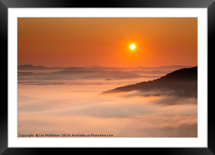 Sunrise over the moors Framed Mounted Print by Ian Middleton