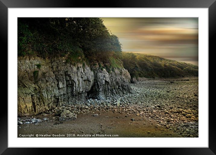 On the Rocks Framed Mounted Print by Heather Goodwin
