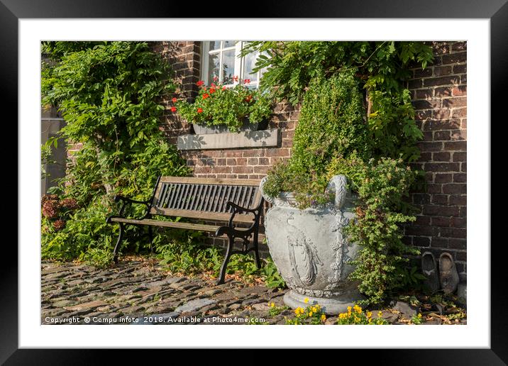 old farm with green plants on the wall Framed Mounted Print by Chris Willemsen