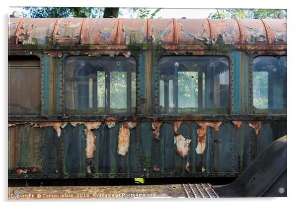 old rusted train at trainstation hombourg Acrylic by Chris Willemsen
