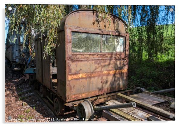 old rusted train at trainstation hombourg Acrylic by Chris Willemsen