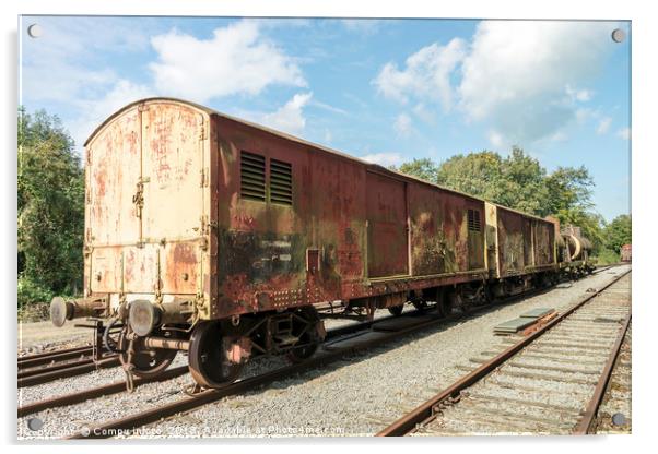 old rusted train at trainstation hombourg Acrylic by Chris Willemsen