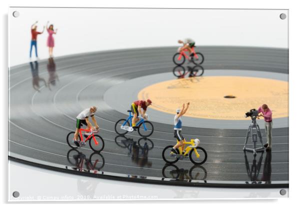 competition of toys puppet figures on music record Acrylic by Chris Willemsen