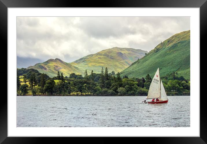 Lake District, Sailing on Ullswater Framed Mounted Print by Bhupendra Patel