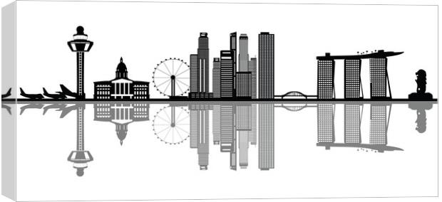 singapore city skyline Canvas Print by Chris Willemsen