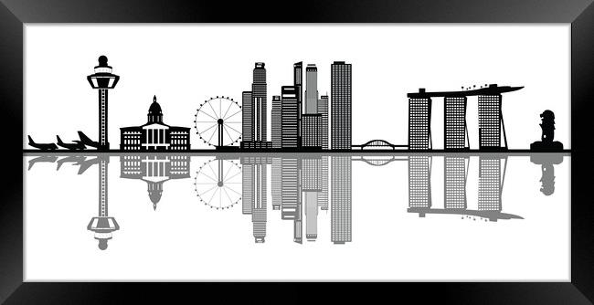 singapore city skyline Framed Print by Chris Willemsen