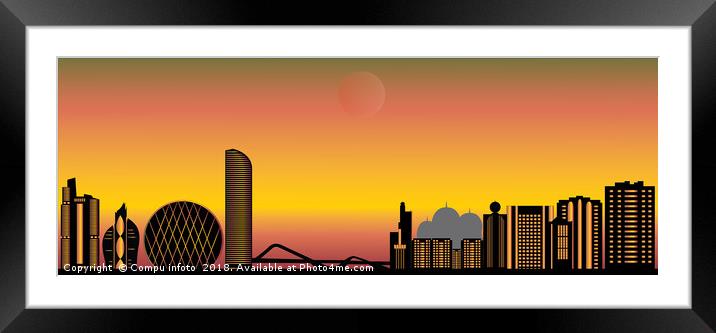 abu dhabi city skyline by evening light Framed Mounted Print by Chris Willemsen