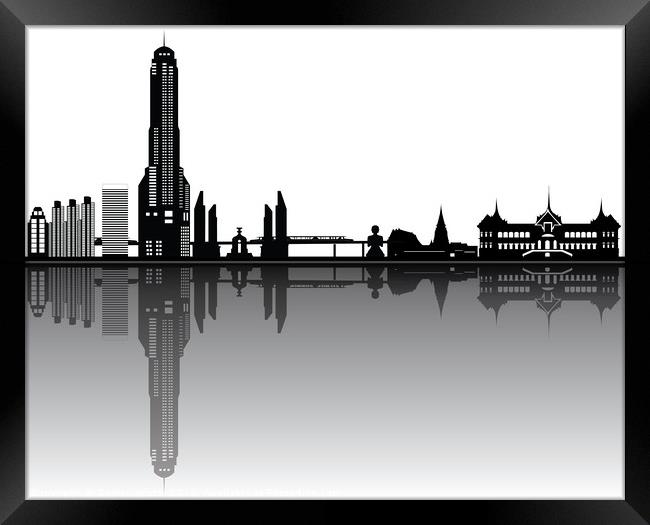 bangkok city skyline Framed Print by Chris Willemsen