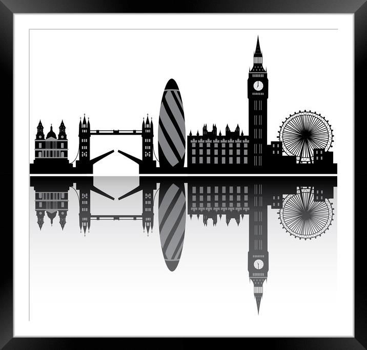 London skyline England city Framed Mounted Print by Chris Willemsen