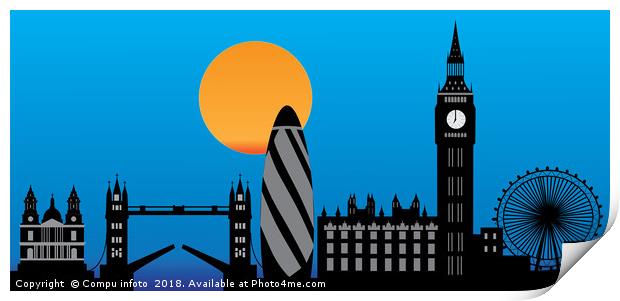 London skyline England city Print by Chris Willemsen