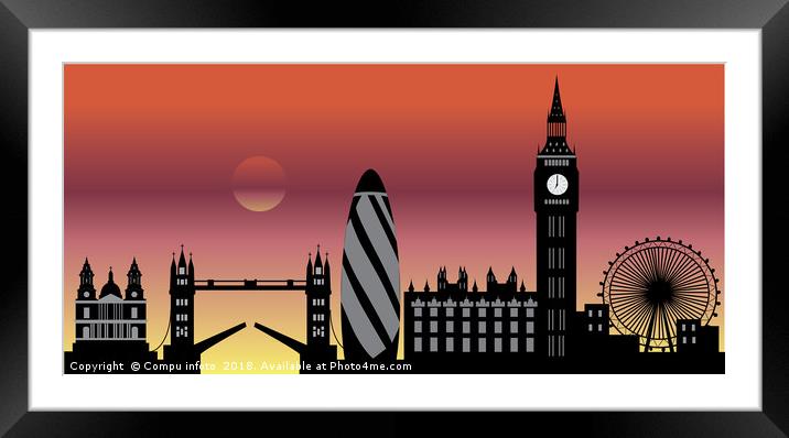 London skyline England city Framed Mounted Print by Chris Willemsen