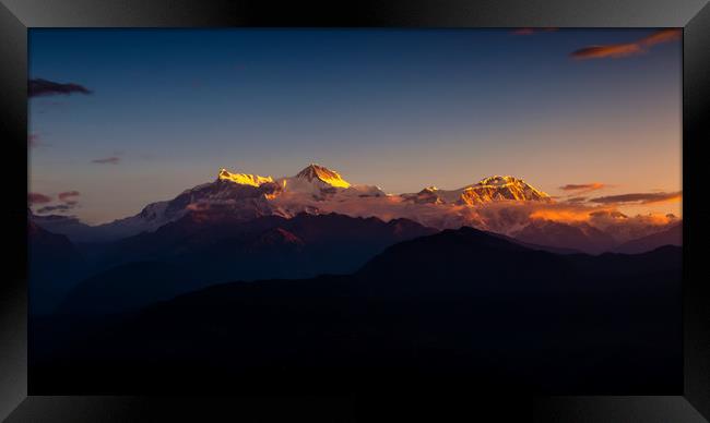 Shining Mount Annapurna Framed Print by Ambir Tolang