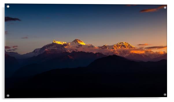 Shining Mount Annapurna Acrylic by Ambir Tolang