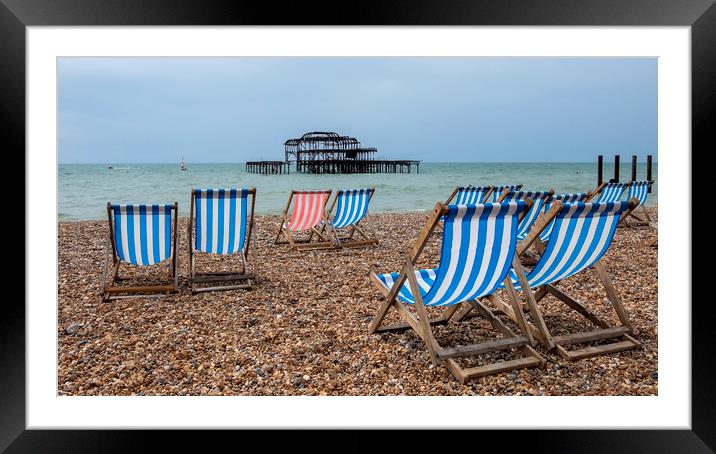 West pier at Brighton Framed Mounted Print by Tony Bates