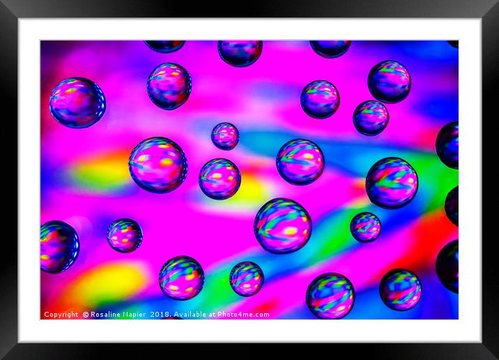 Abstract water drops Framed Mounted Print by Rosaline Napier