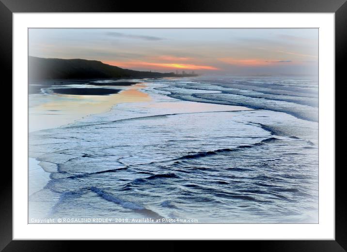 "Fading sunset across the shoreline" Framed Mounted Print by ROS RIDLEY