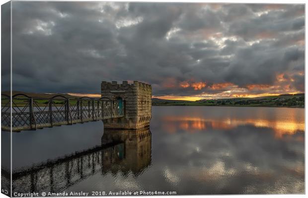 Golden Hour at Hury Reservoir Canvas Print by AMANDA AINSLEY