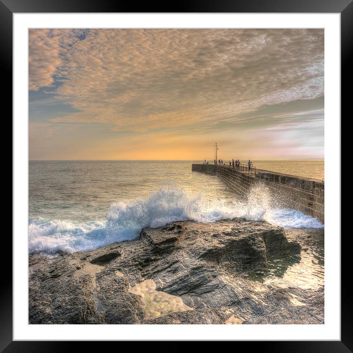 Porthleven Calm Framed Mounted Print by Malcolm McHugh