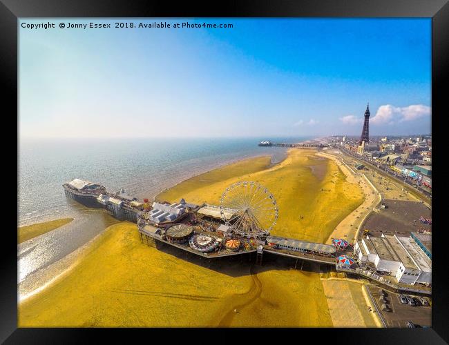 Blackpool Pleasure Beach and Tower, Aerial View Framed Print by Jonny Essex