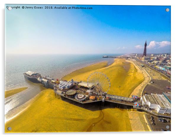 Blackpool Pleasure Beach and Tower, Aerial View Acrylic by Jonny Essex