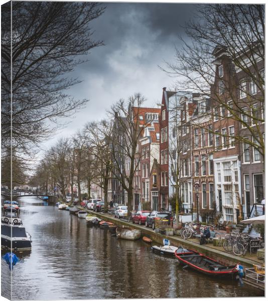 Canals of Amsterdam Canvas Print by Hamperium Photography